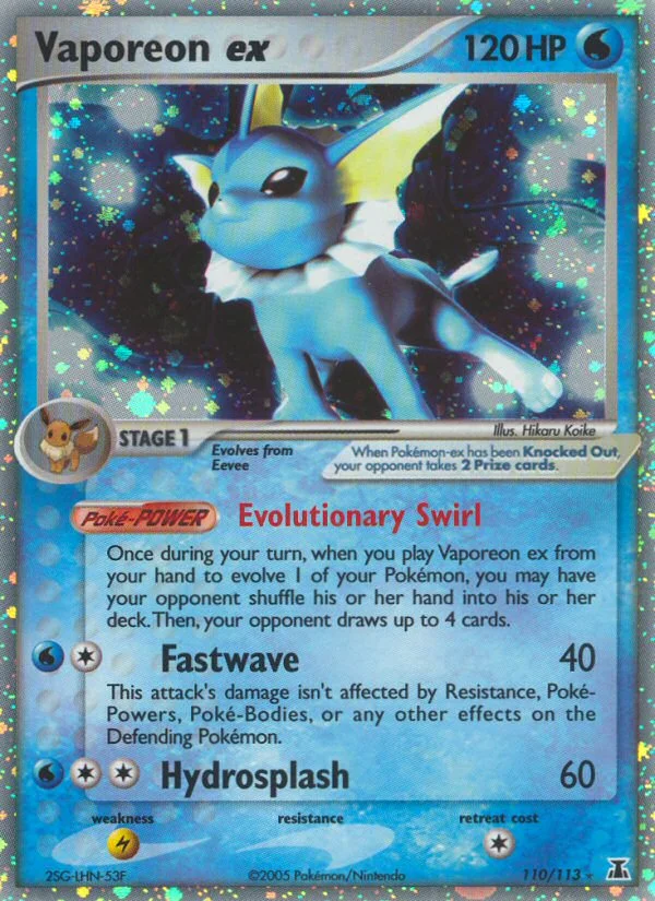 Vaporeon ex Pokemon card