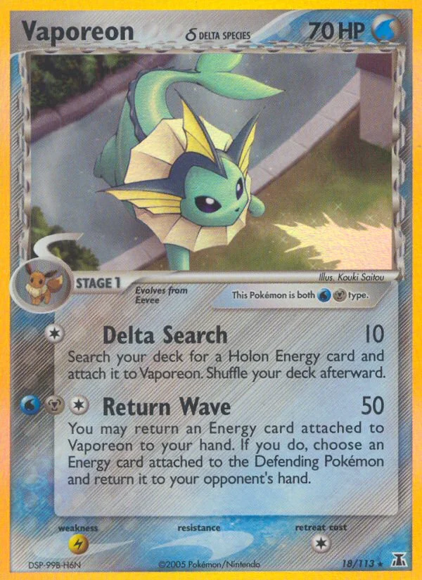 Vaporeon δ Pokemon card