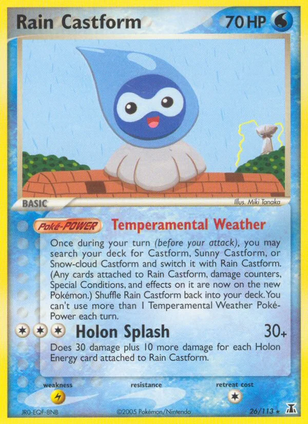 Rain Castform Pokemon card