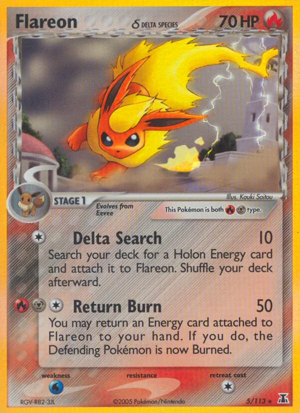 Flareon δ Pokemon card