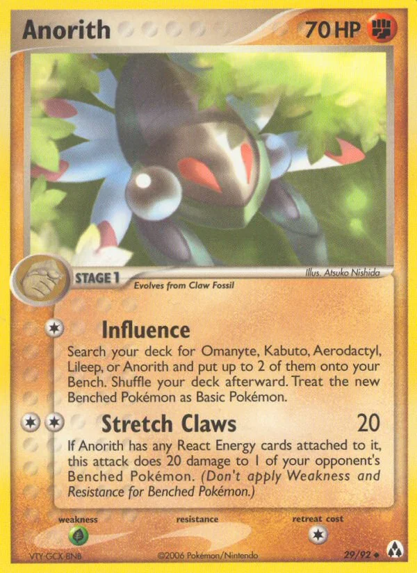 Anorith Pokemon card