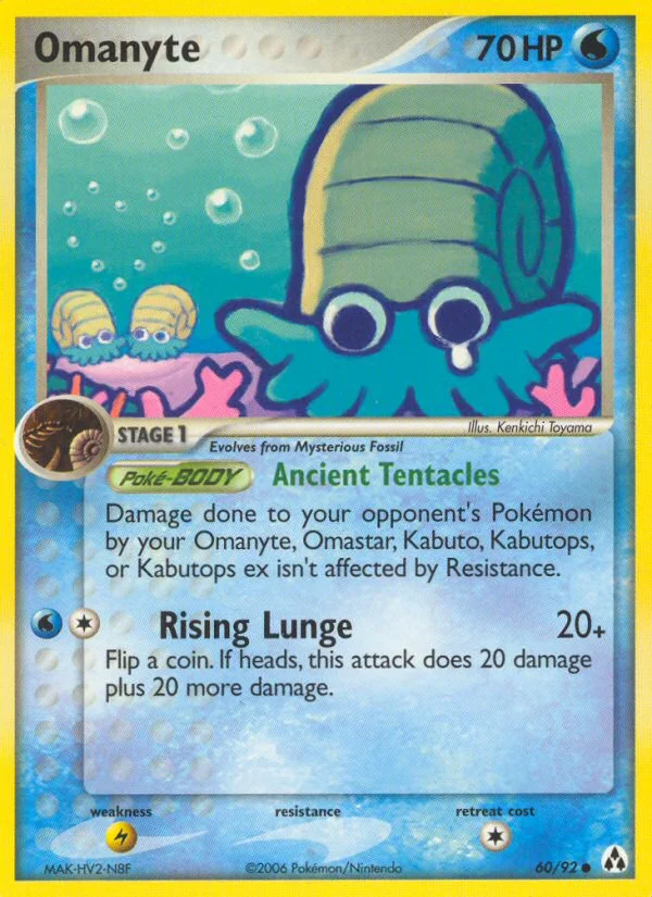 Omanyte Pokemon card