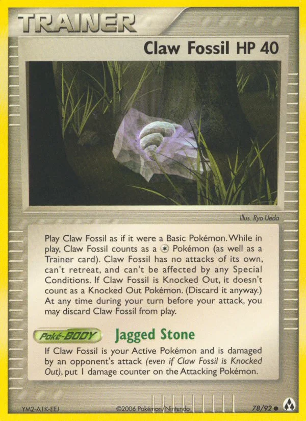Claw Fossil Pokemon card