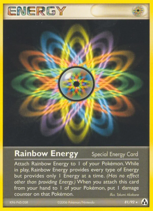 Rainbow Energy Pokemon card