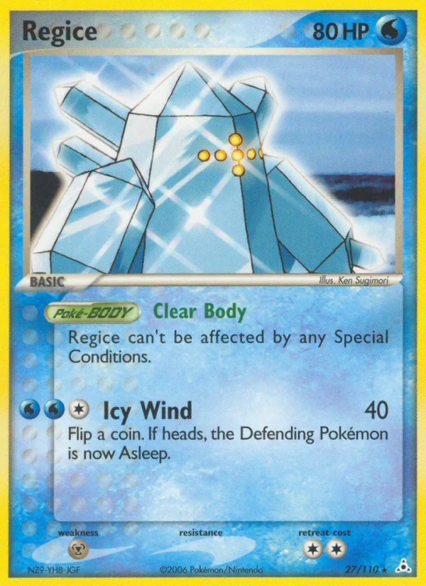 Regice Pokemon card