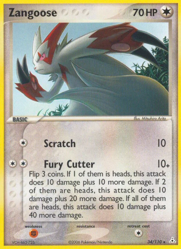 Zangoose Pokemon card