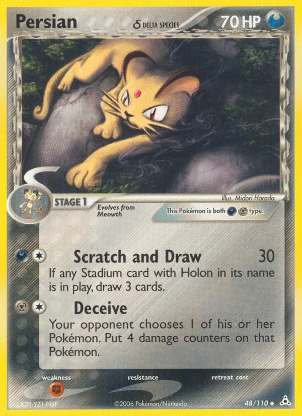 Persian δ Pokemon card