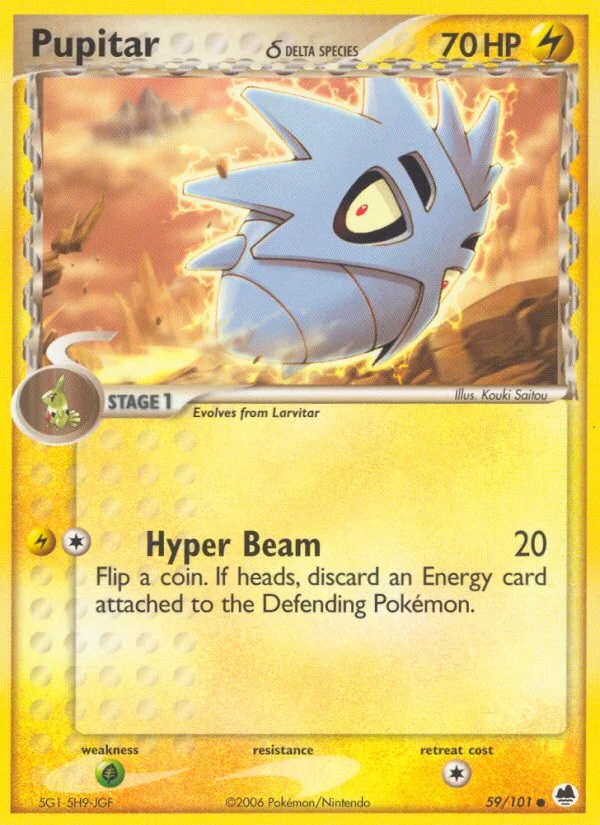 Pupitar δ Pokemon card