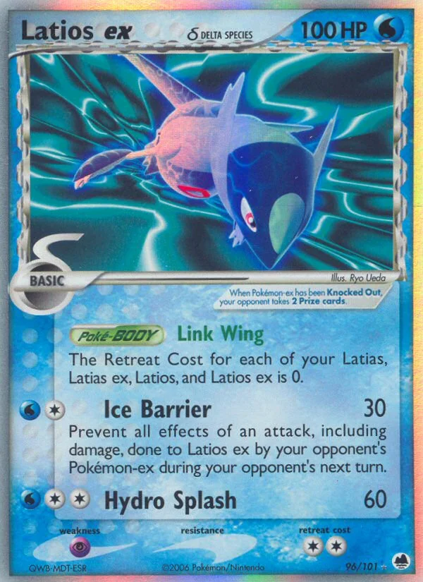 Latios ex δ Pokemon card