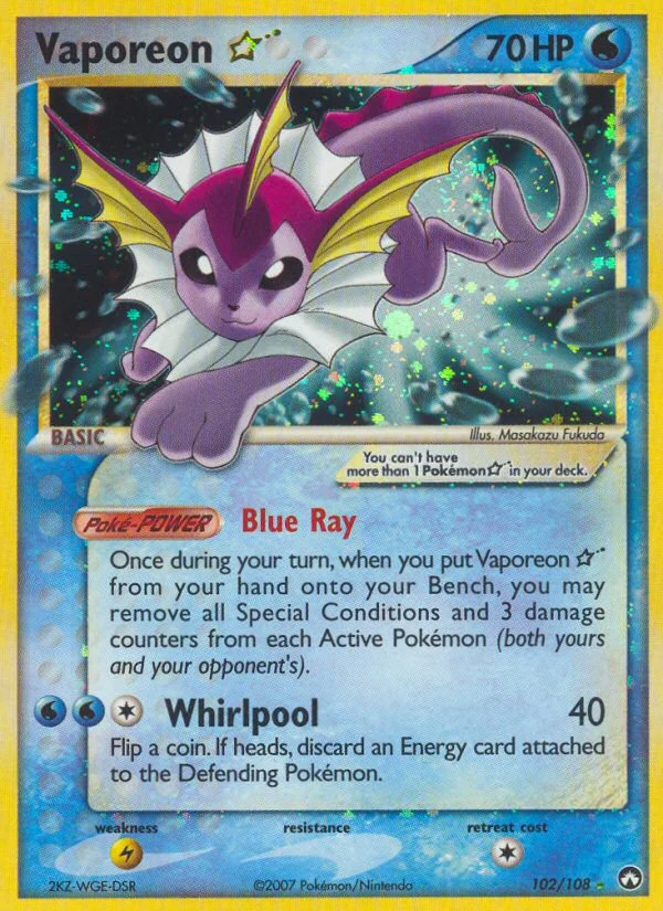 Vaporeon ★ Pokemon card