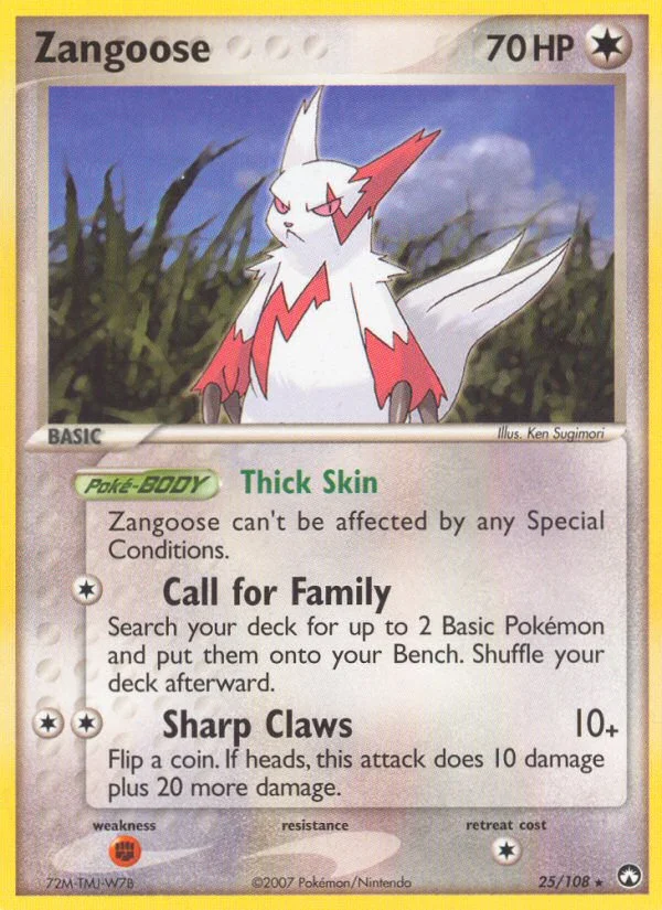 Zangoose Pokemon card