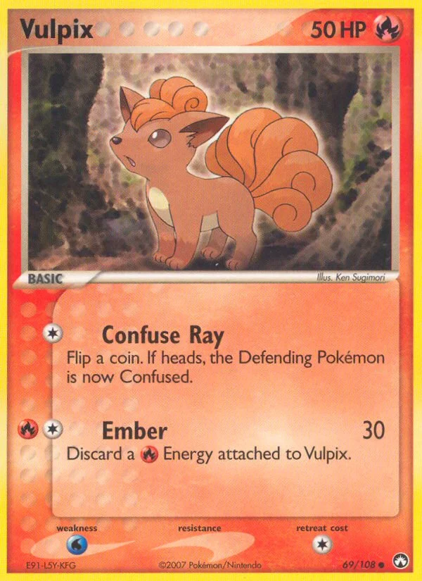 Vulpix Pokemon card