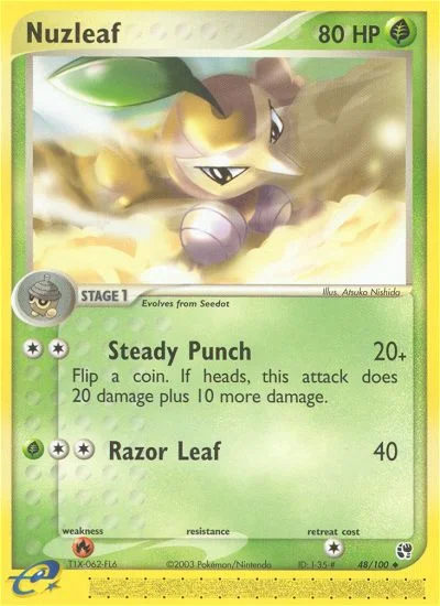 Nuzleaf Pokemon card