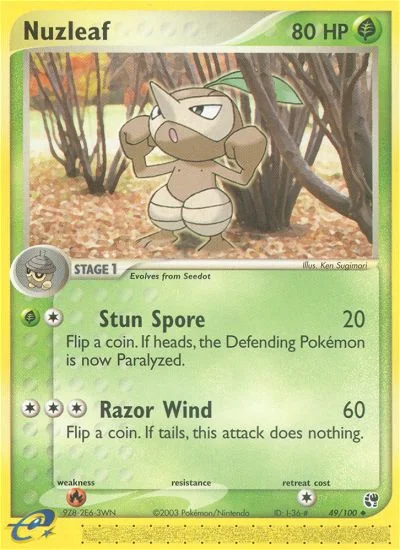 Nuzleaf Pokemon card