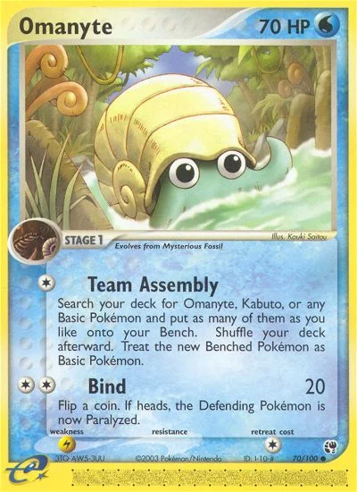 Omanyte Pokemon card