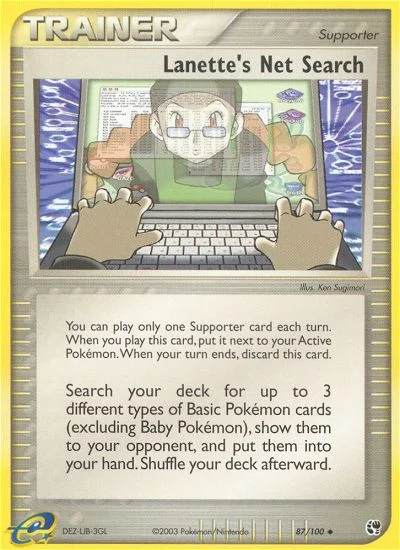 Lanette's Net Search Pokemon card