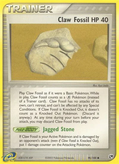 Claw Fossil Pokemon card