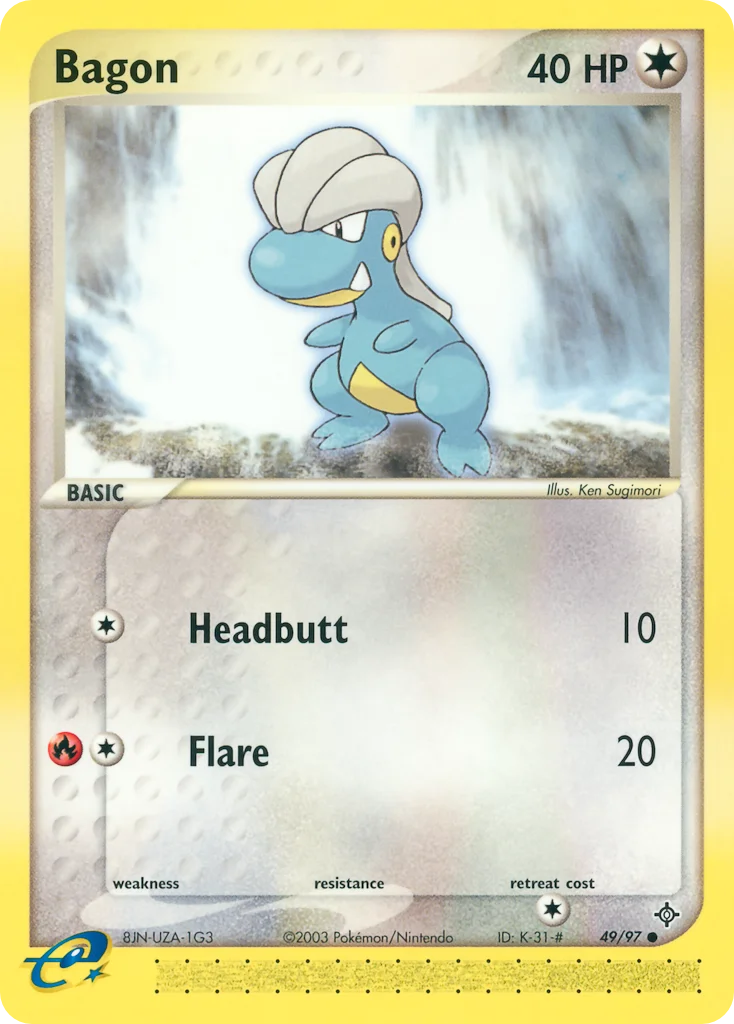 Bagon Pokemon card