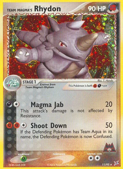 Team Magma's Rhydon Pokemon card