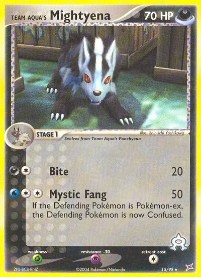 Team Aqua's Mightyena Pokemon card
