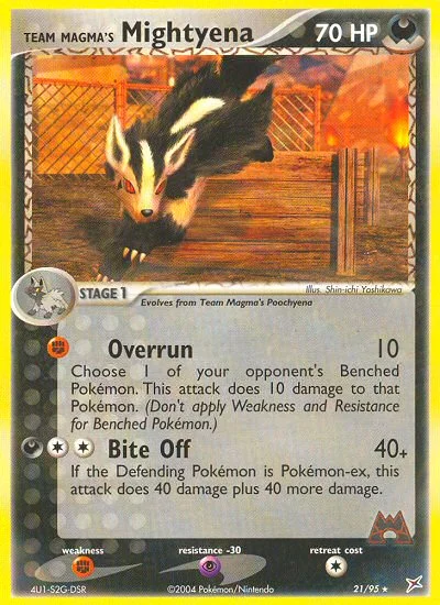 Team Magma's Mightyena Pokemon card