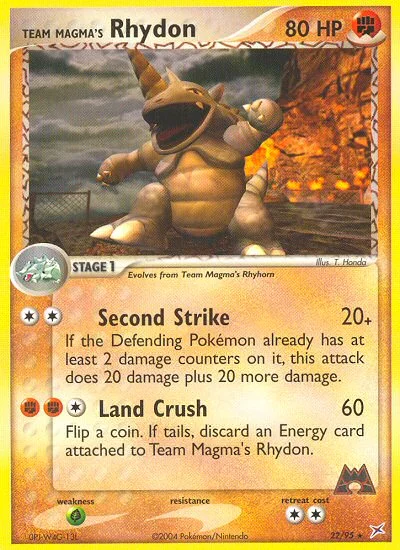 Team Magma's Rhydon Pokemon card