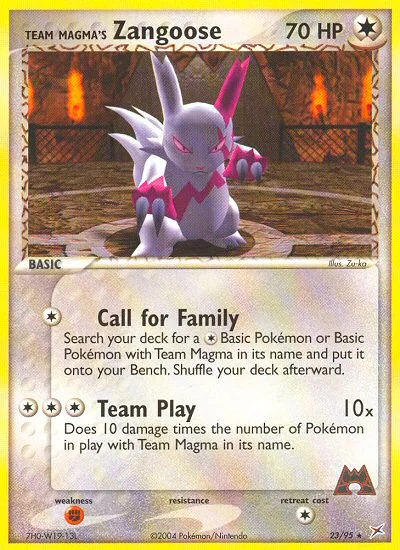 Team Magma's Zangoose Pokemon card