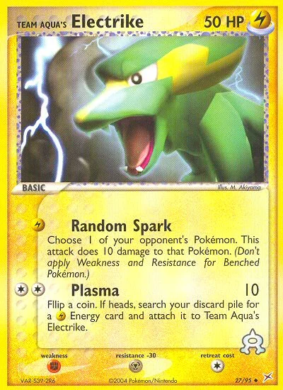Team Aqua's Electrike Pokemon card