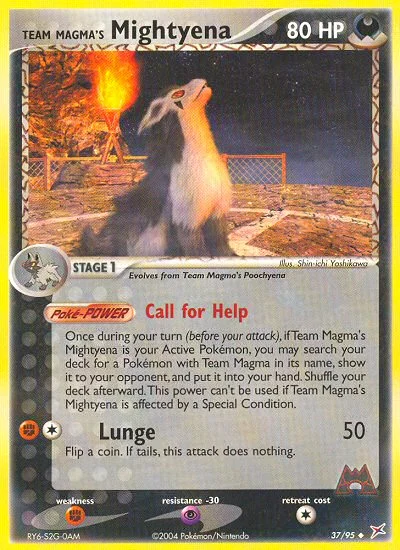 Team Magma's Mightyena Pokemon card