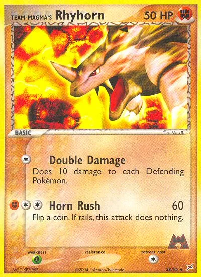 Team Magma's Rhyhorn Pokemon card