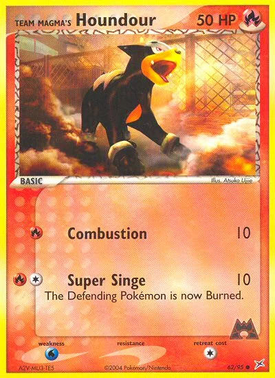 Team Magma's Houndour Pokemon card
