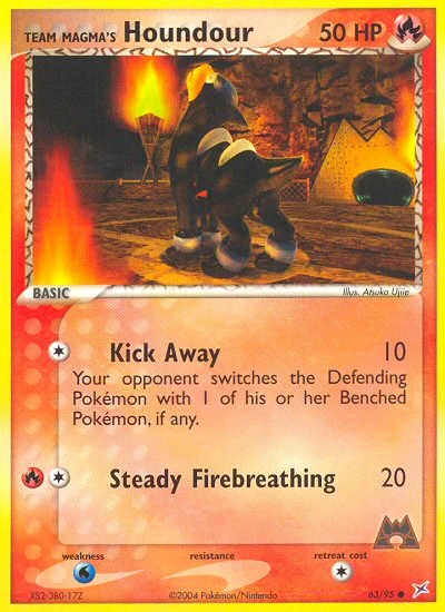 Team Magma's Houndour Pokemon card