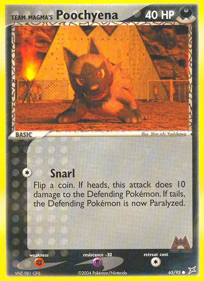 Team Magma's Poochyena Pokemon card