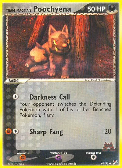 Team Magma's Poochyena Pokemon card