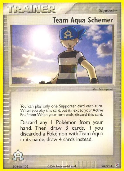 Team Aqua Schemer Pokemon card