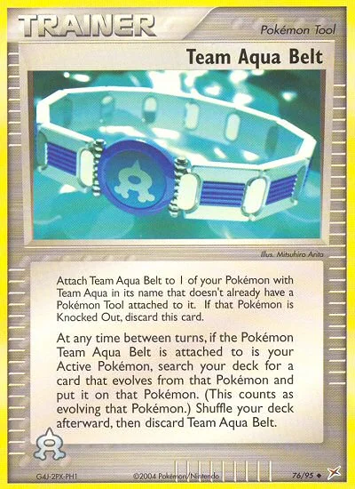 Team Aqua Belt Pokemon card