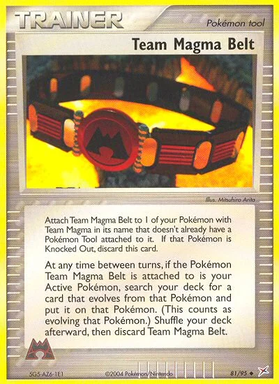 Team Magma Belt Pokemon card