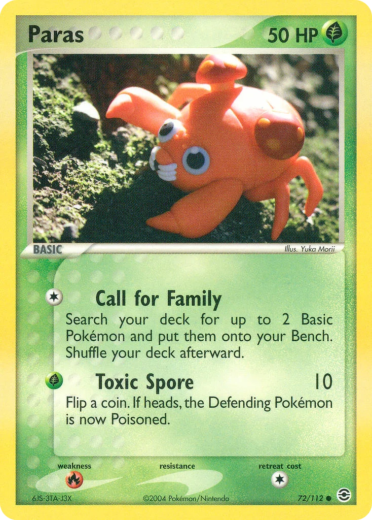 Paras Pokemon card