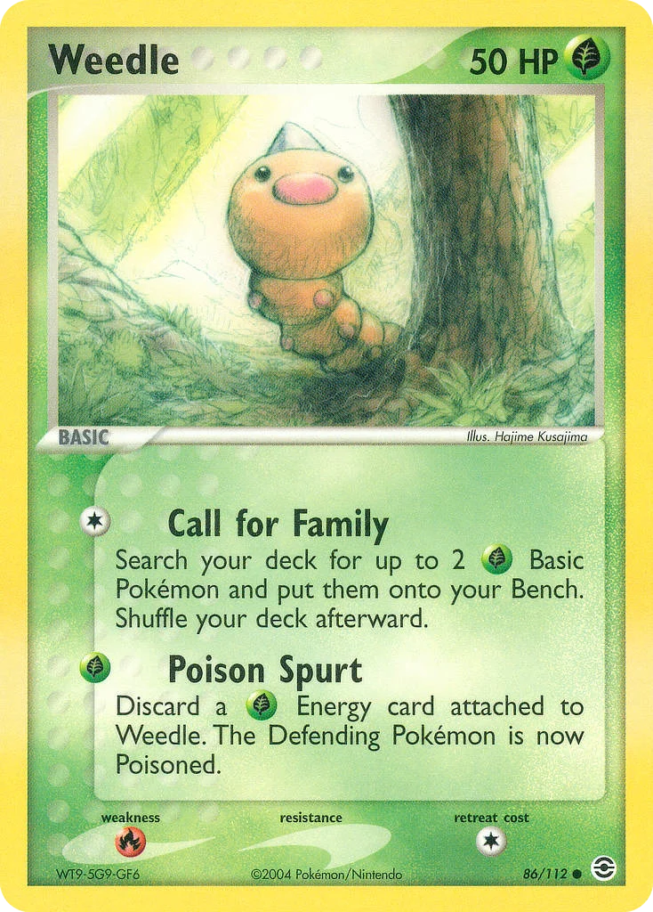 Weedle Pokemon card
