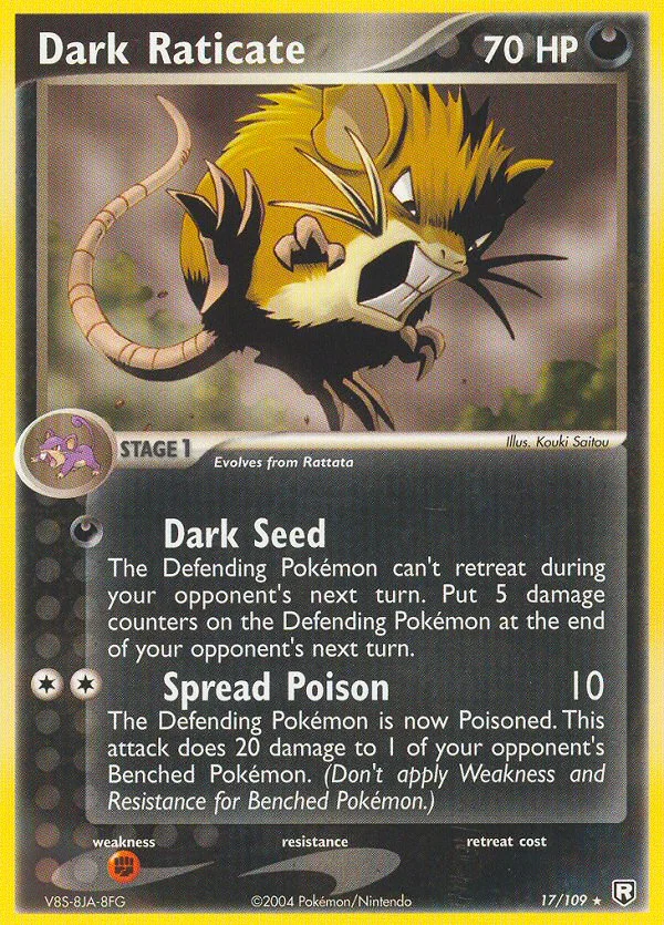 Dark Raticate Pokemon card