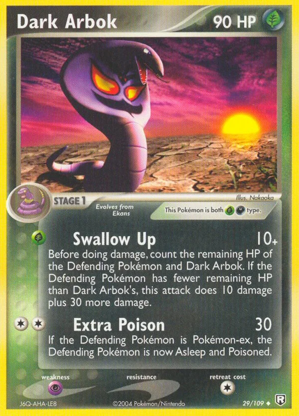 Dark Arbok Pokemon card