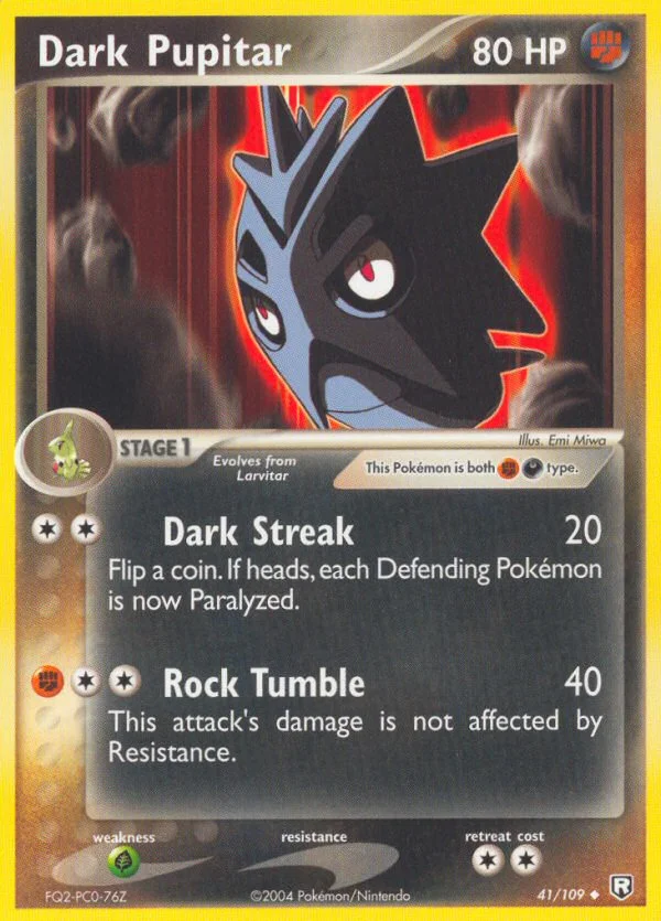 Dark Pupitar Pokemon card
