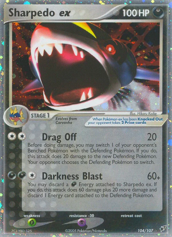 Sharpedo ex Pokemon card