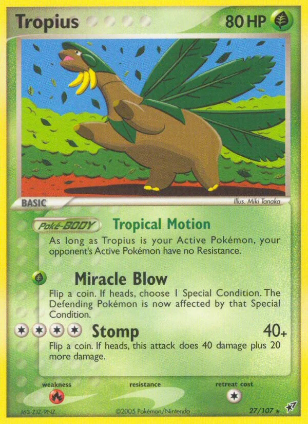 Tropius Pokemon card