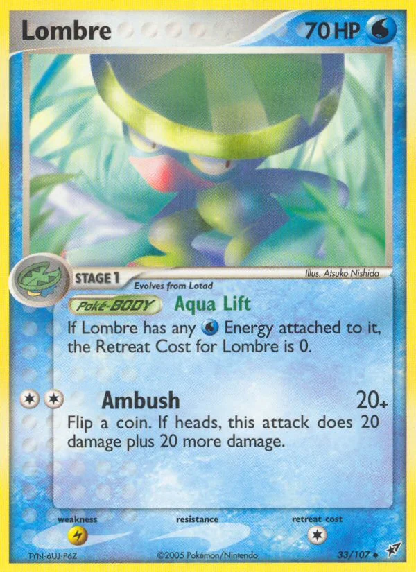 Lombre Pokemon card