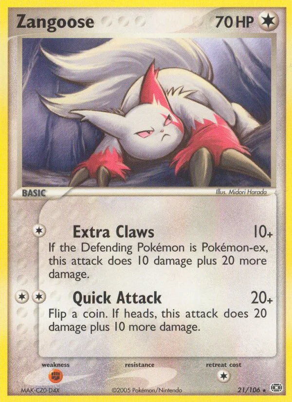 Zangoose Pokemon card