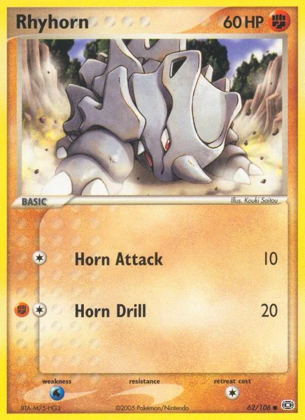 Rhyhorn Pokemon card