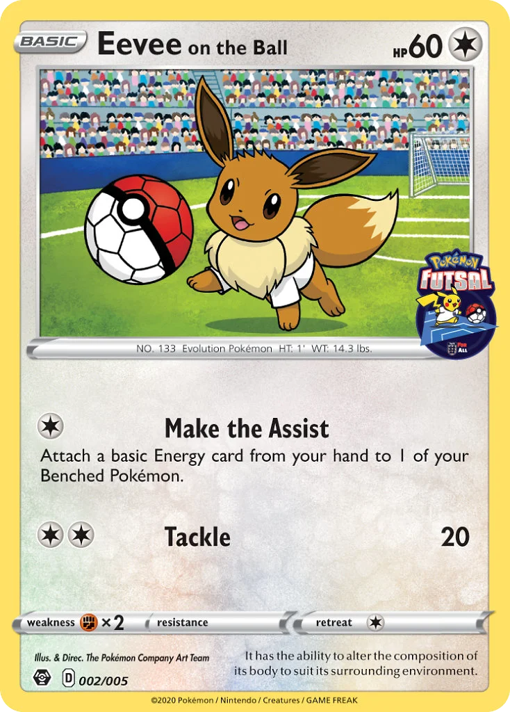 Eevee on the Ball Pokemon card