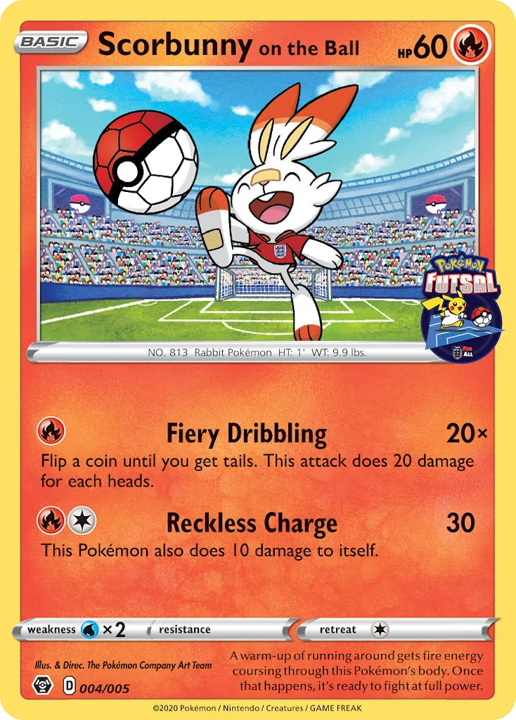 Scorbunny on the Ball Pokemon card