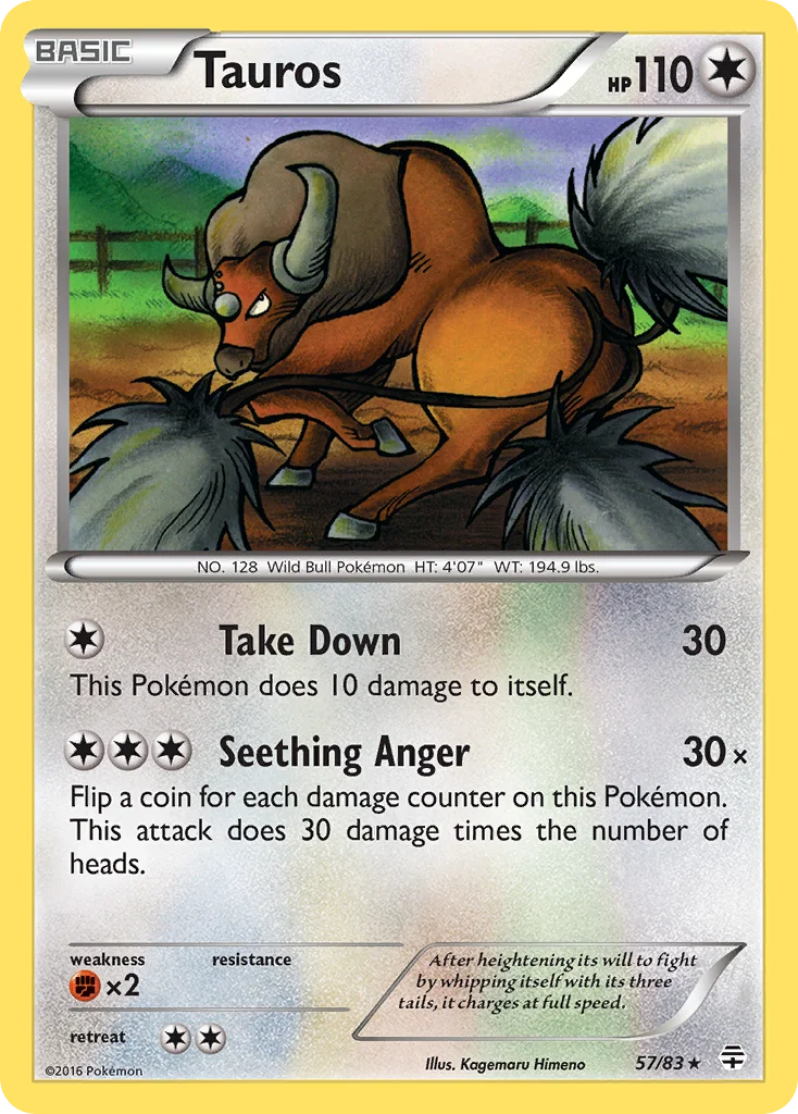Tauros Pokemon card